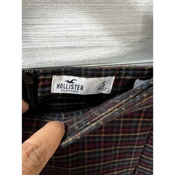 Hollister Womens High Rise Faux Wrap‎ Cord A Line Plaid Mini Skirt - Picture 6 of 6